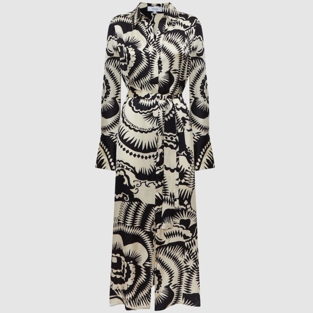 NWOT Reiss Tilly Printed Midi Size 2